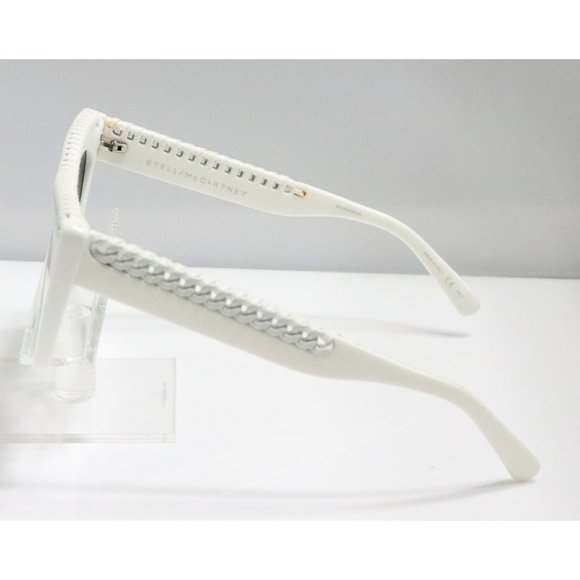 New Stella McCartney SC0194S 003 White Sunglasses W/ Chain Link - Picture 3 of 5